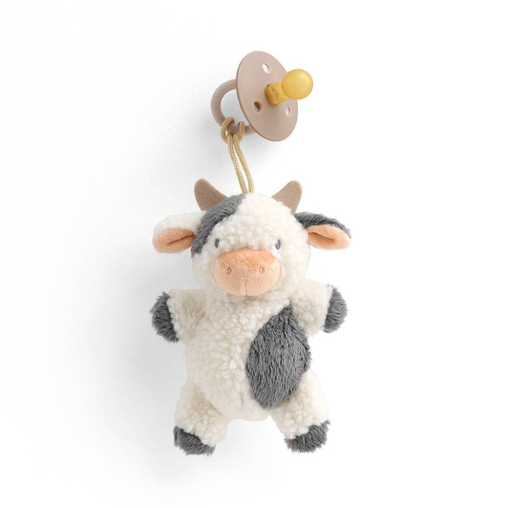 Bitzy Pal Natural Rubber Pacifier & Plush- Cow