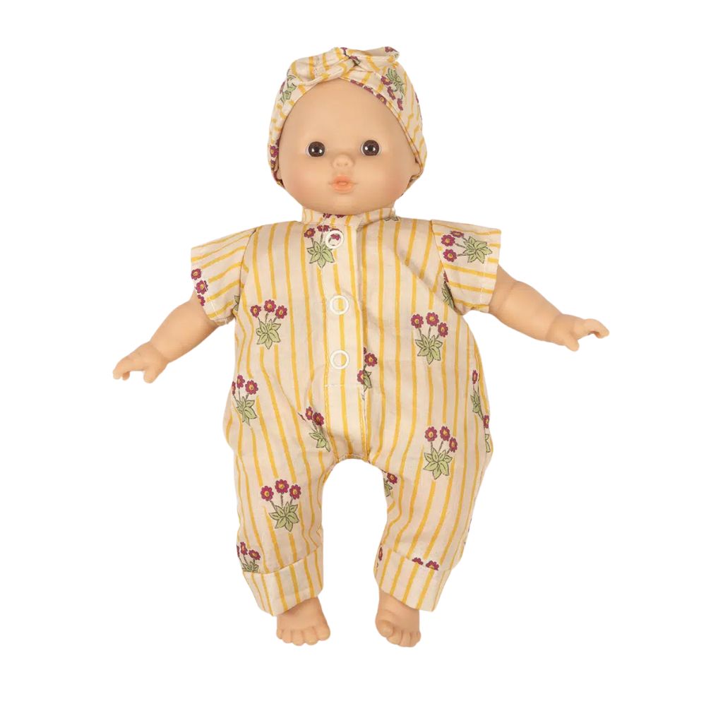 Minikane Babies Collection 28cm- Lili jumpsuit with Paquerettes double gauze headband