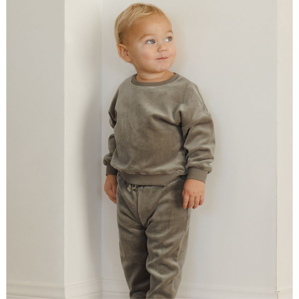 Quincy Mae Velour Relaxed Sweatpant F