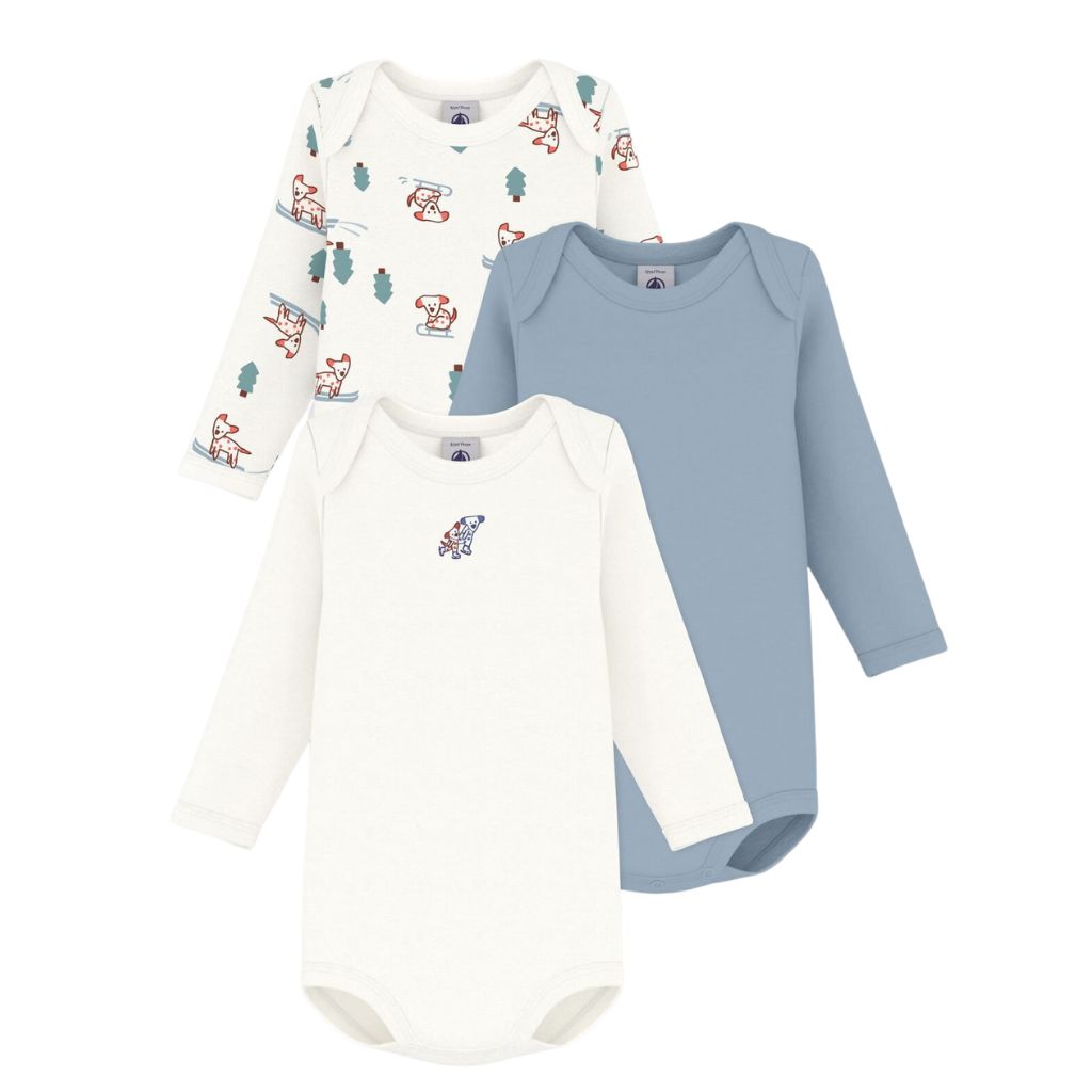 Petit Bateau LS Bodies 3pcs Dog Sled