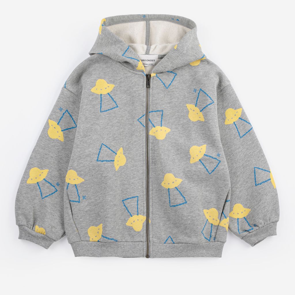 Bobo Choses Pixel Abduction All Over Zipped Hoodie