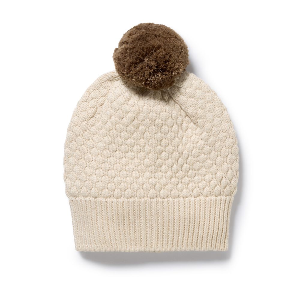 Wilson & Frenchy Cream Organic Knitted Bubble Hat