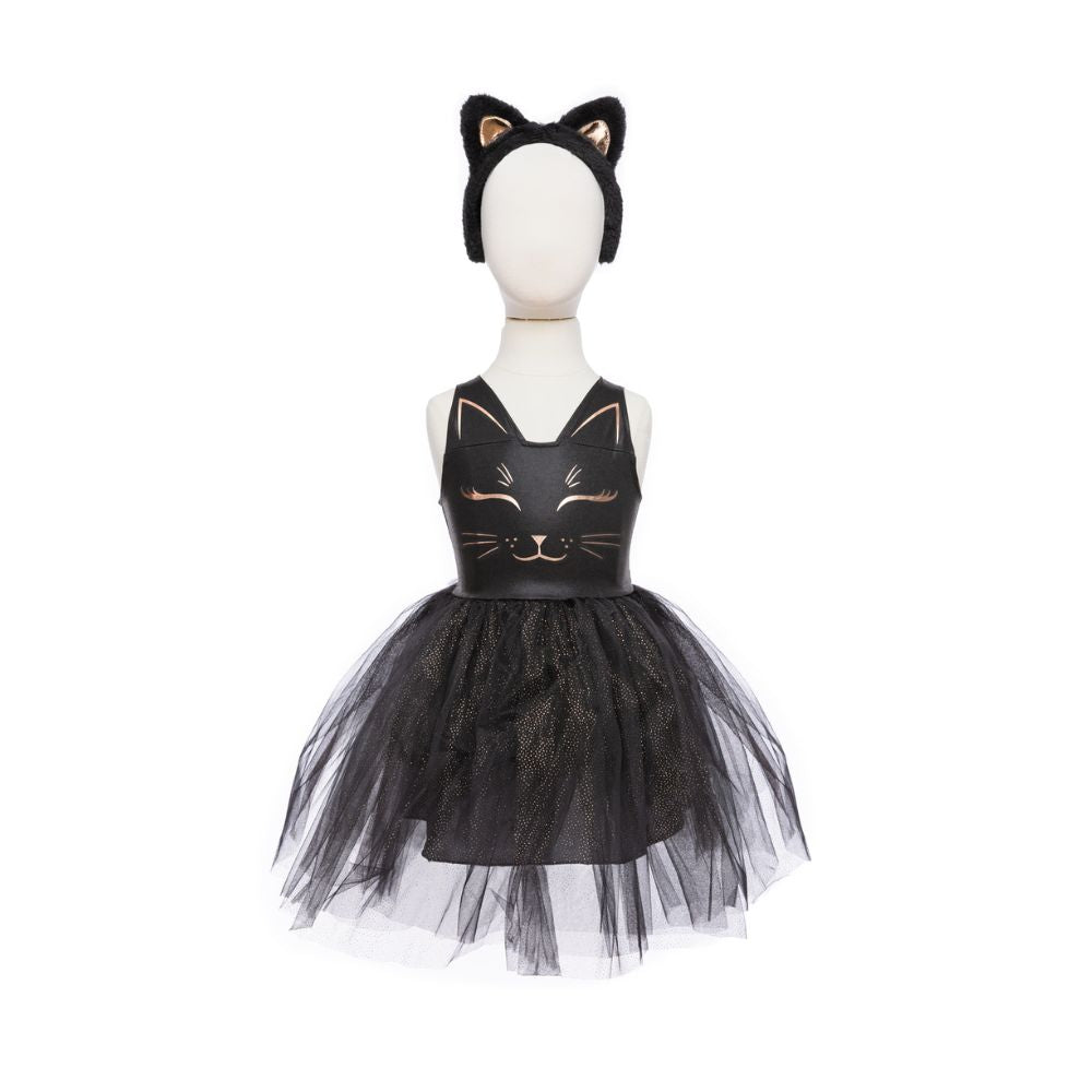 Black Cat Dress & Headpiece, Size 5-6