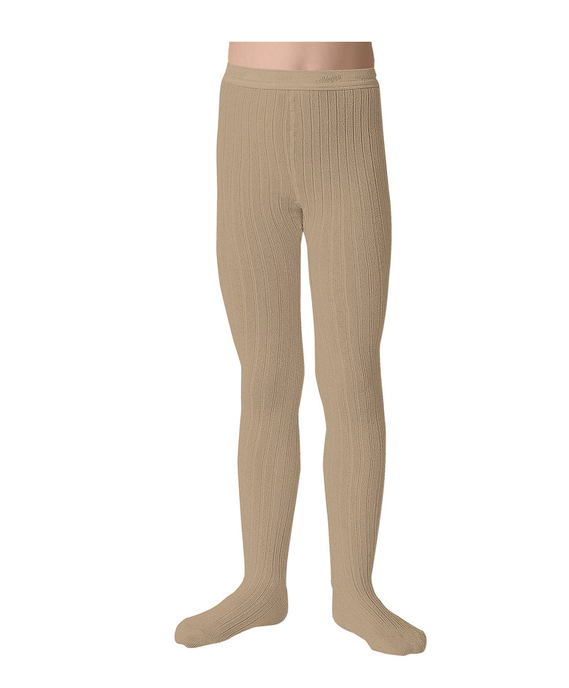 Collegien Louise Plain Ribbed Tights Petite Taupe