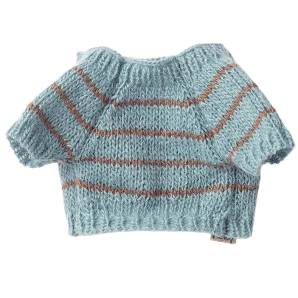 Maileg Puppy Supply, Small, Knitted Sweater- Dusty Blue