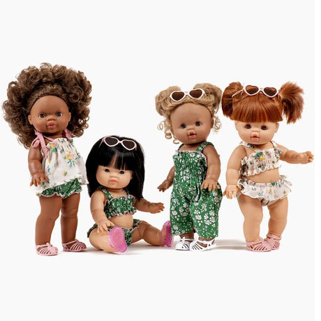 Minikane Clothing for Gordis Dolls 34cm- Emile et Ida Mila Set in Spring Pink Cotton/Liberty Capel Green Cotton