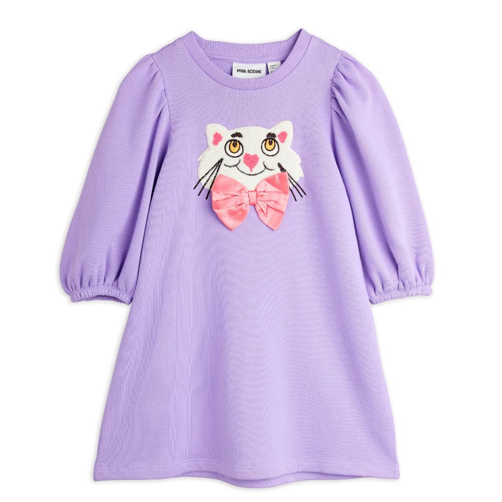 Mini Rodini Cat with Bowtie Chenille Sweatdress