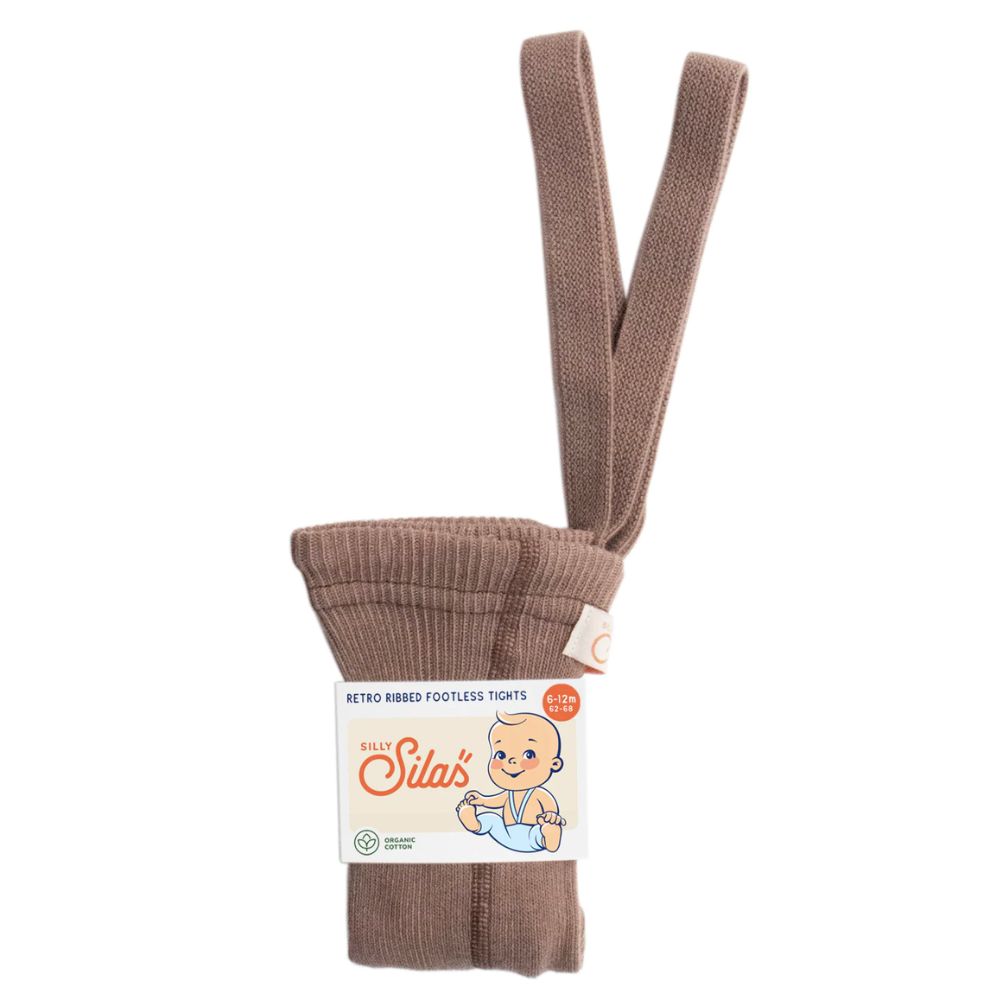 Silly Silas Classic Footless Ribbed Tights Granola
