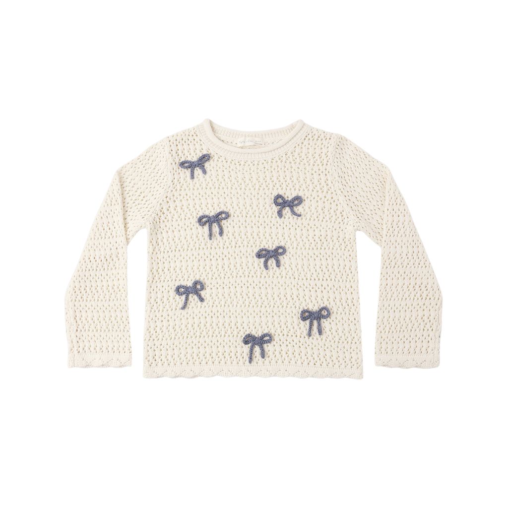 Rylee + Cru Crochet Knit Pullover Bows