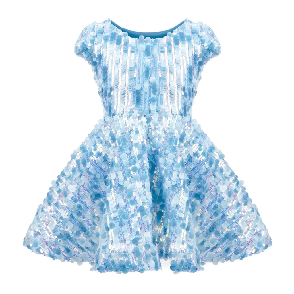 Sequins Concert Queen Dress, Blue, Size 5-6