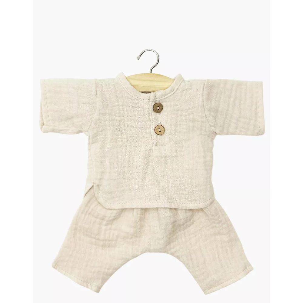 Minikane Babies Collection 28cm– Andrea Set in Putty Cotton Gauze
