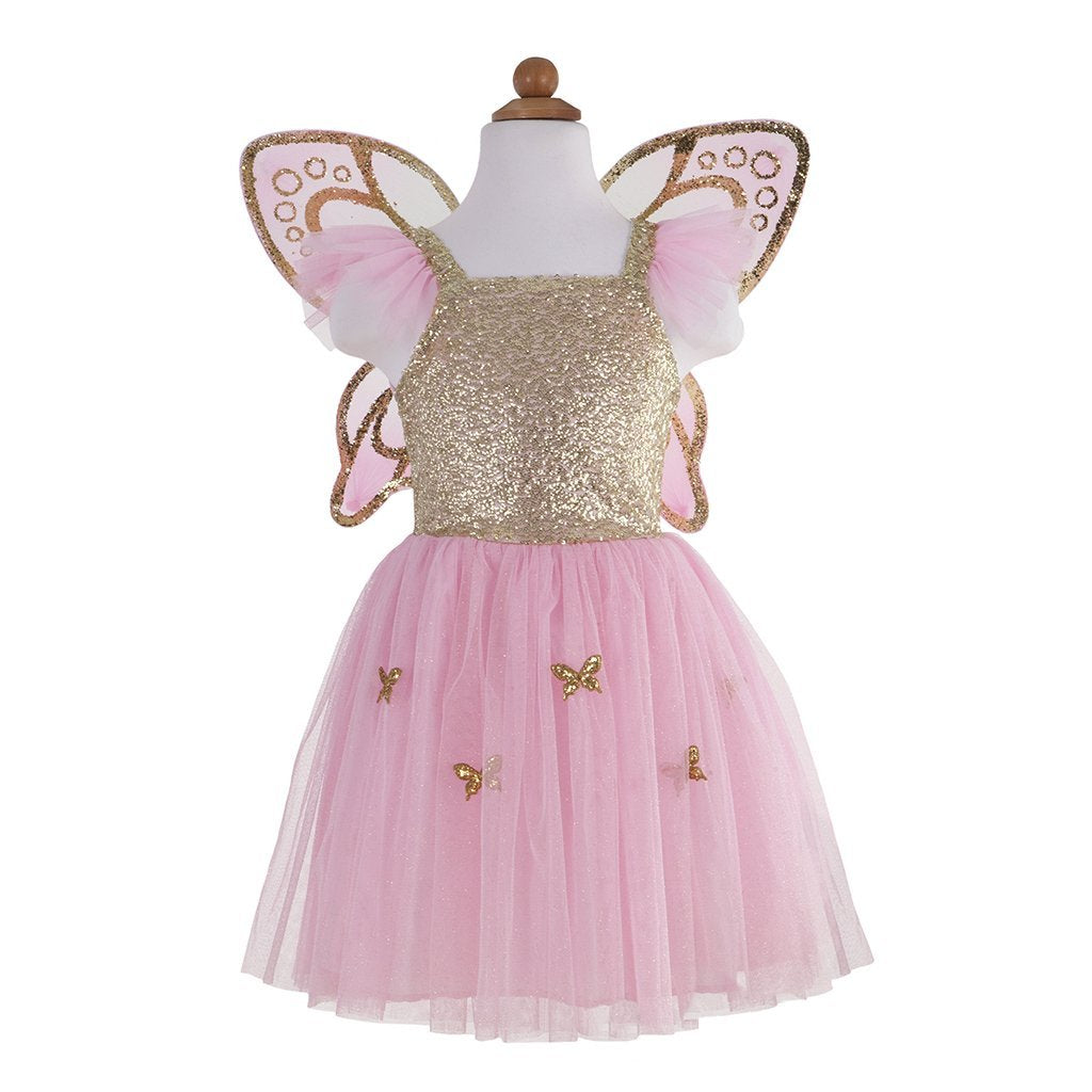 Gold Butterfly Dress w/ Wings, Size 5-7Y