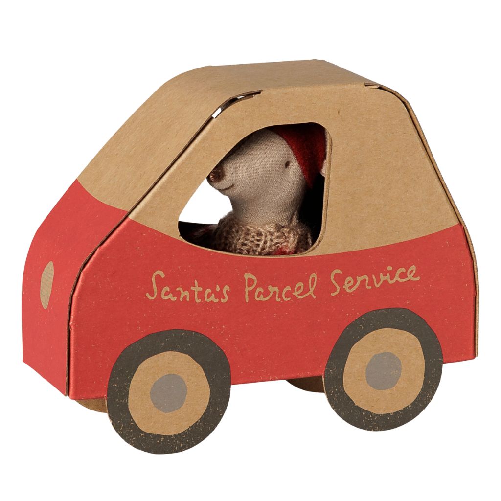 Maileg Christmas mouse, Little sister in car box