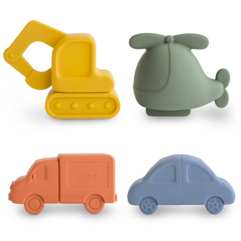 Mushie Vehicles Mold Free Bath Play Set - 4 Pack