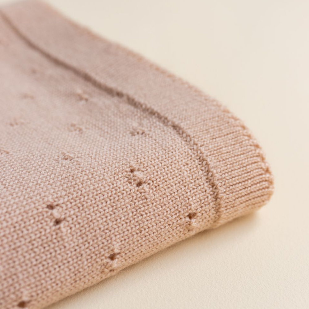 Hvid Merino Wool Blanket Bibi Apricot