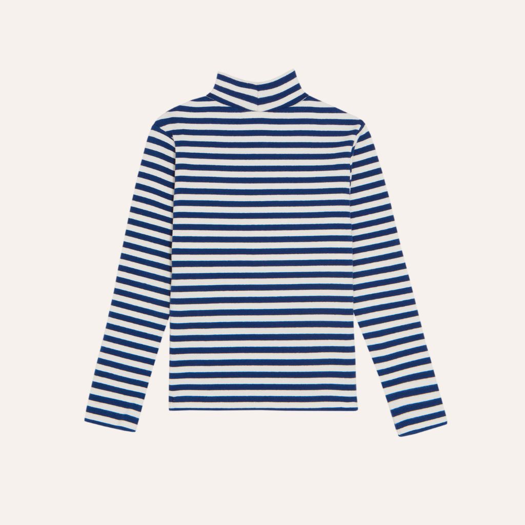 The Campamento Blue Stripes Turtle Neck Tshirt