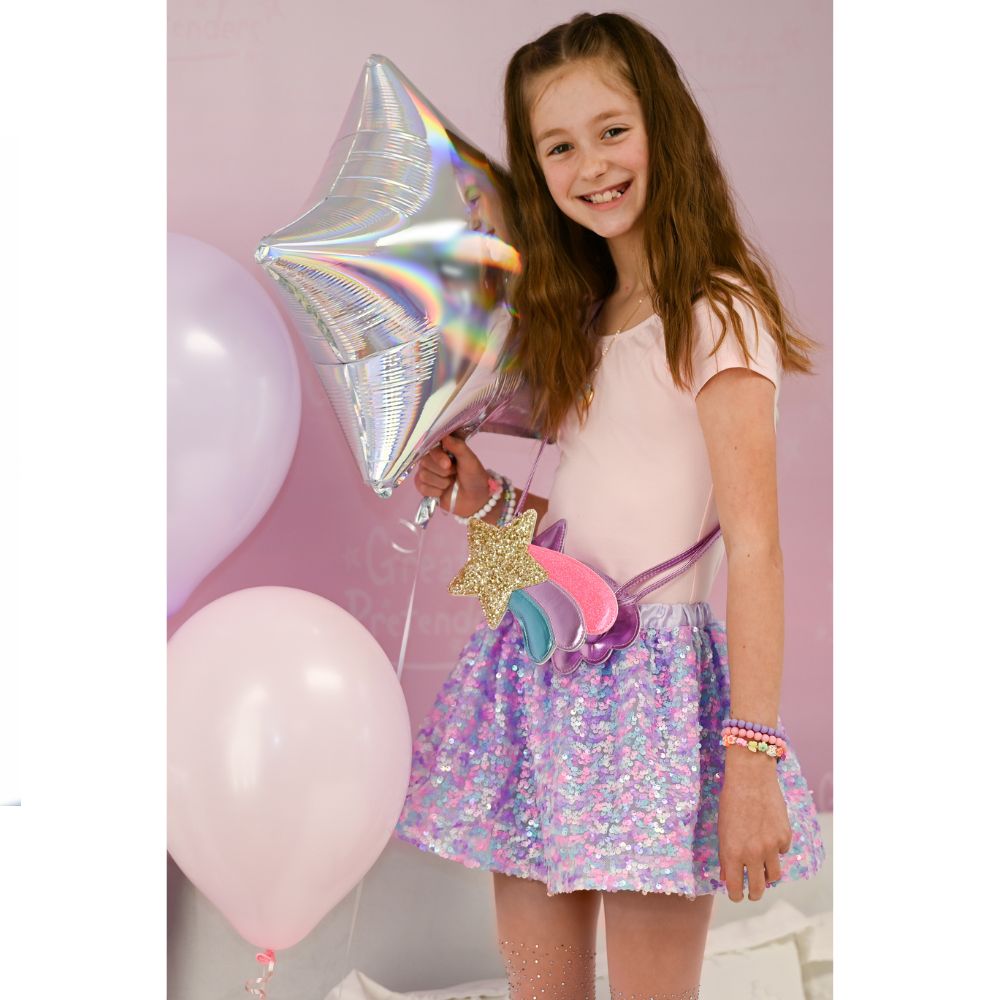 Purple Party Sequins Skirt, 4-6