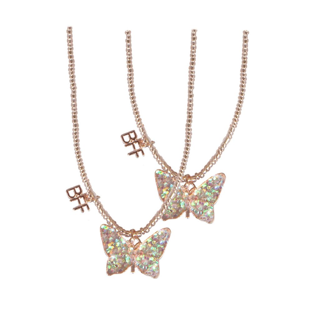 BFF Butterfly Share & Tear Necklace 2pcs