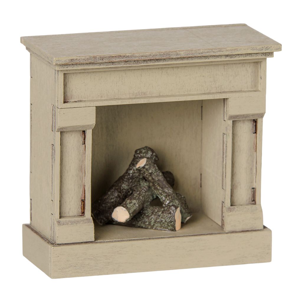 Maileg Fireplace, Mouse - Off white