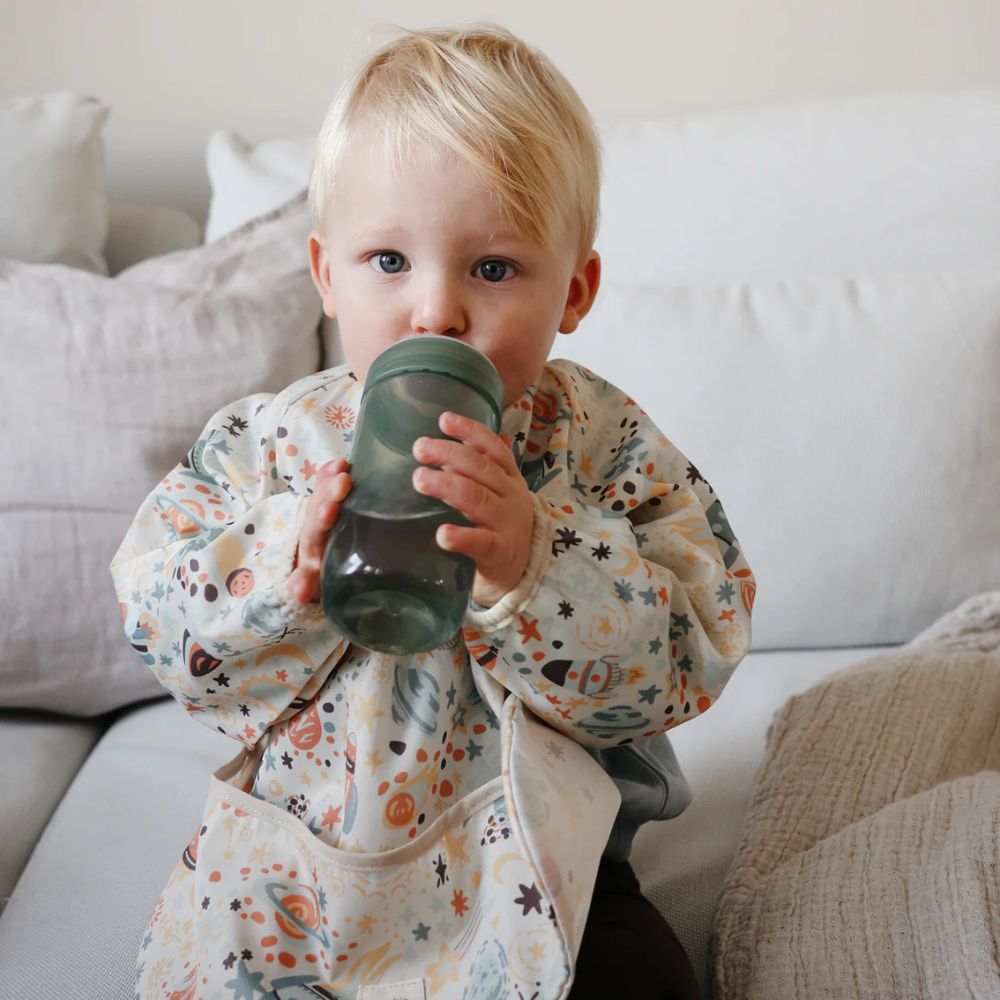 Mushie Long Sleeve Bib - Space