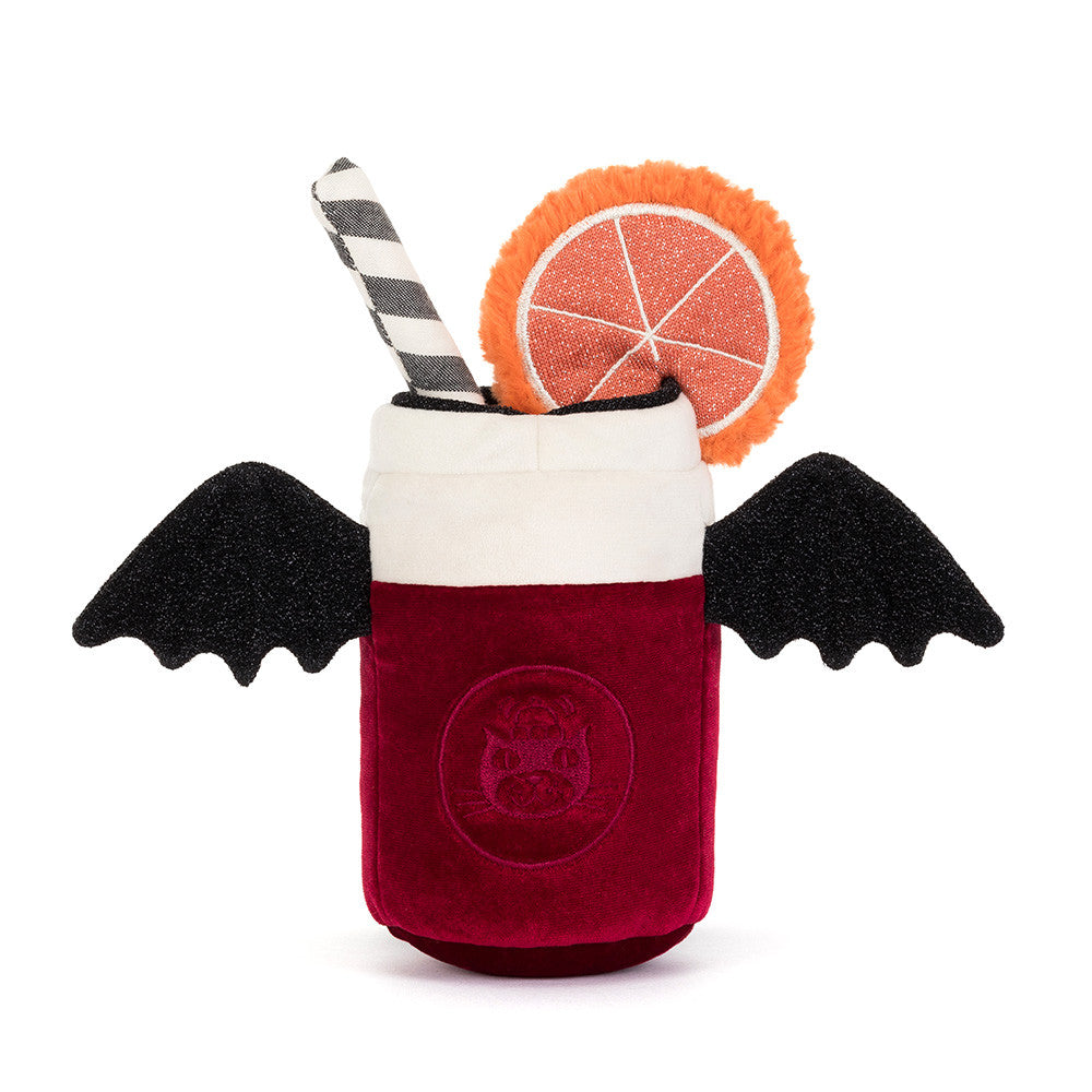 Jellycat Amuseables Vampop Drink, a polyester-cotton vampire soda-cup plush with hard beady eyes
