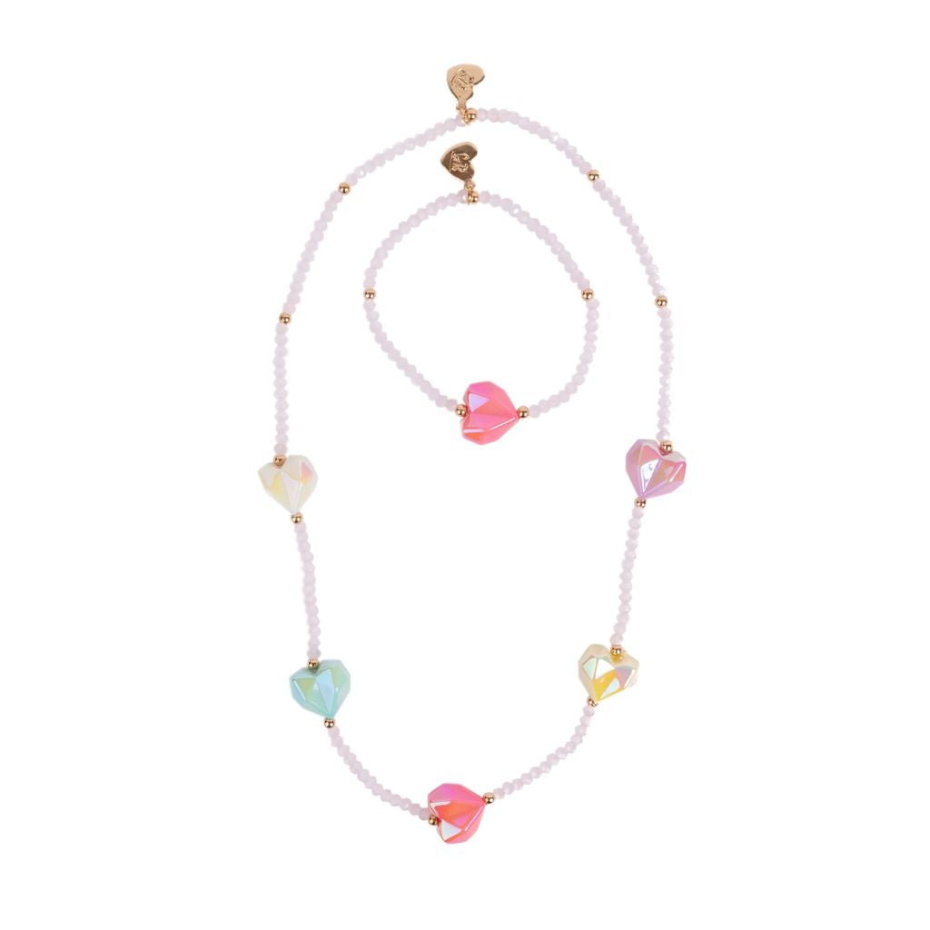 Great Pretenders Heart Geode Necklace & Bracelet Set