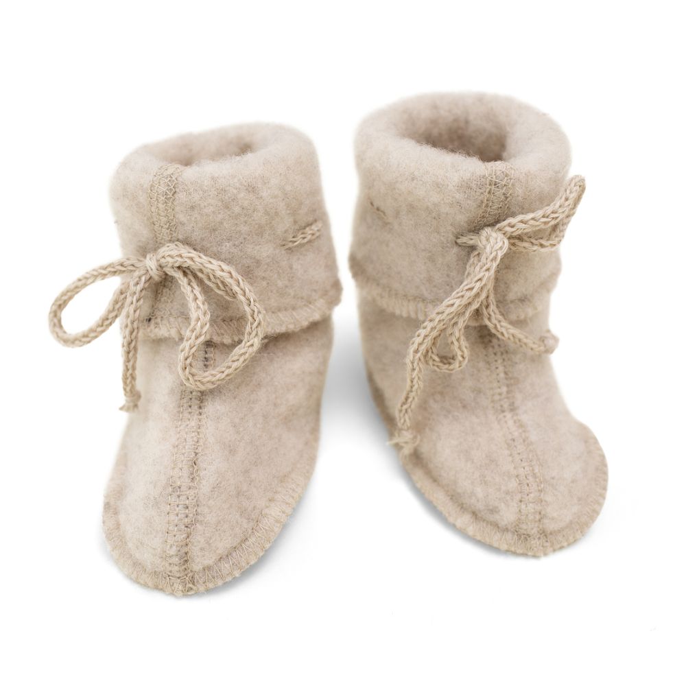 Engel Baby Booties With Ribbon Sand