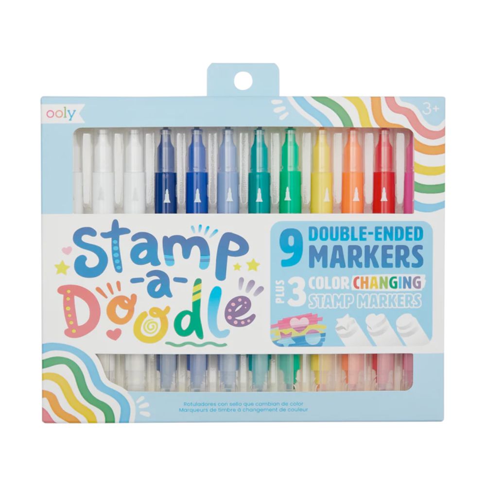 Stamp-A-Doodle Double Ended Markers (set of 12 with 9 colours)