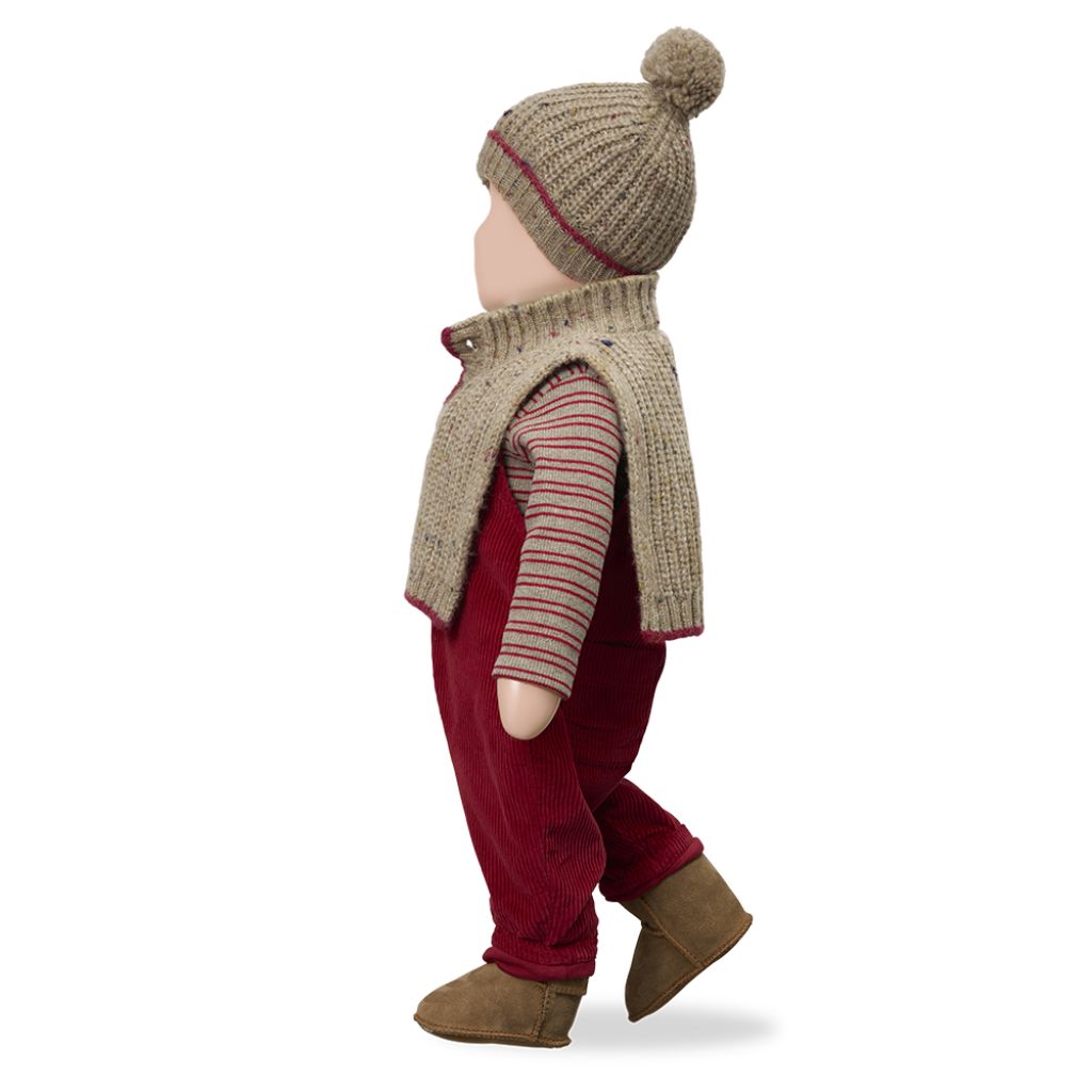 1 + in the Family NORDEGG burgundy striped baby long sleeve top in rib jersey