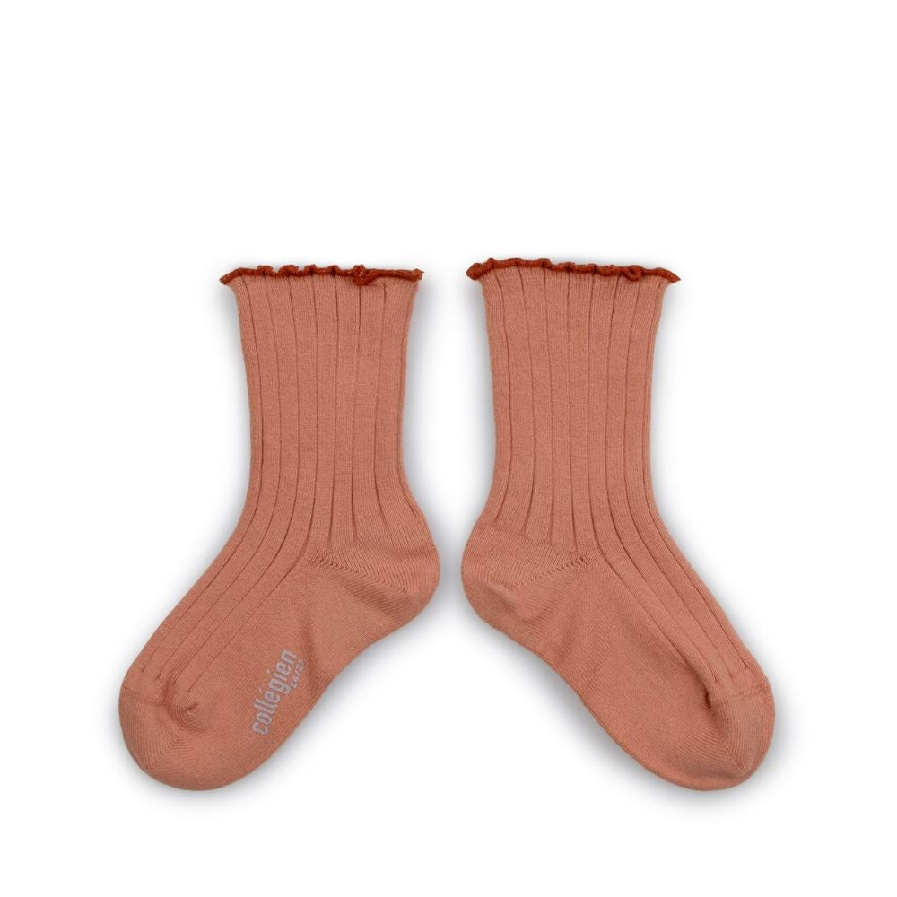 Collegien Delphine Lettuce Trim Socks Bois de Rose
