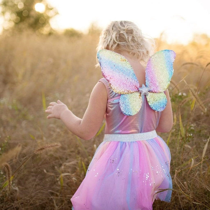 Rainbow Sequins Skirt, Wings & Wand, 4-6