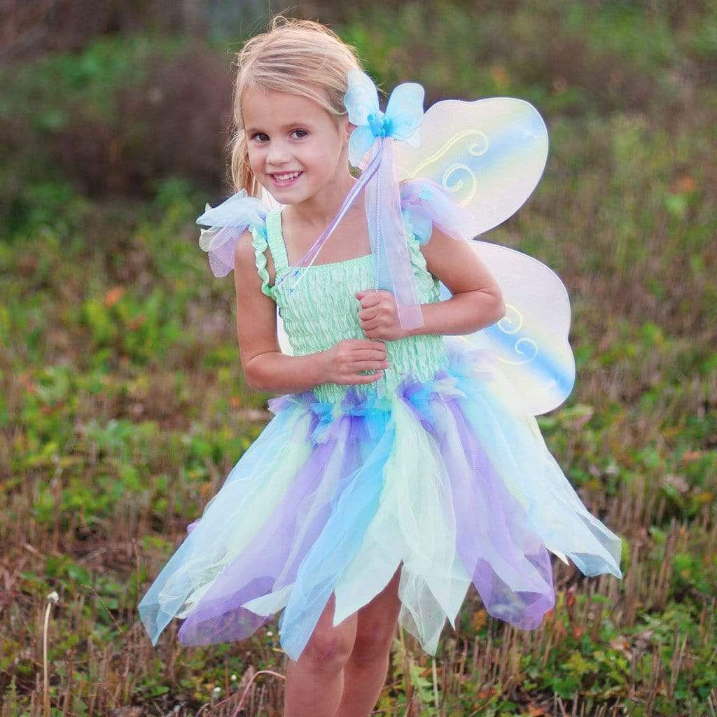 Butterfly Dress w/ Wings & Wand - Multi 5-6Y