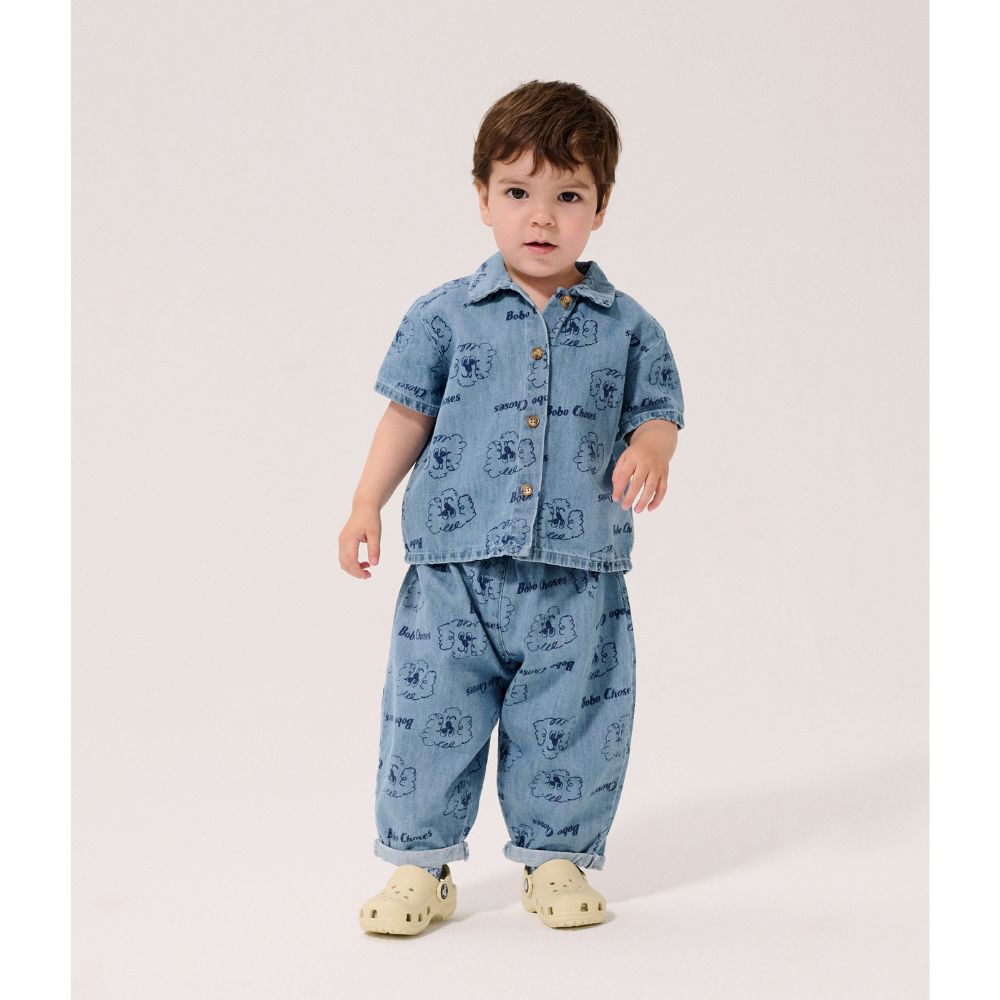 Bobo Choses Baby Pickles The Dog all over denim pants