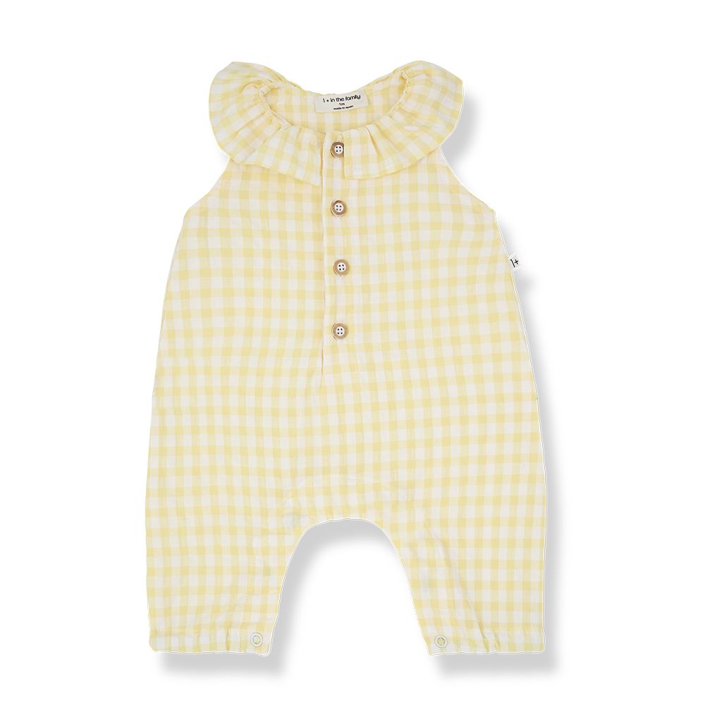 1 + in the Family Newborn EGINA Gingham Seersucker Romper