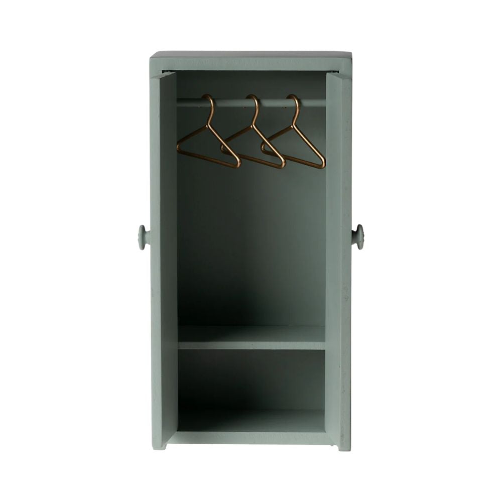 Maileg Wooden Closet, Mouse - Soft blue