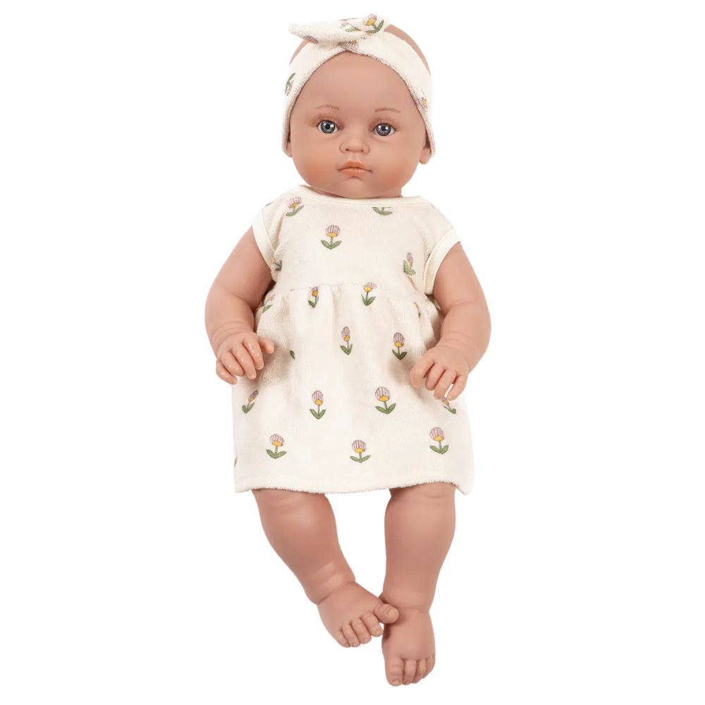 Minikane Clothing for Bambinis 47cm- Emile et Ida Faustine Sleeveless Dress with Soft Flowers Terry Headband
