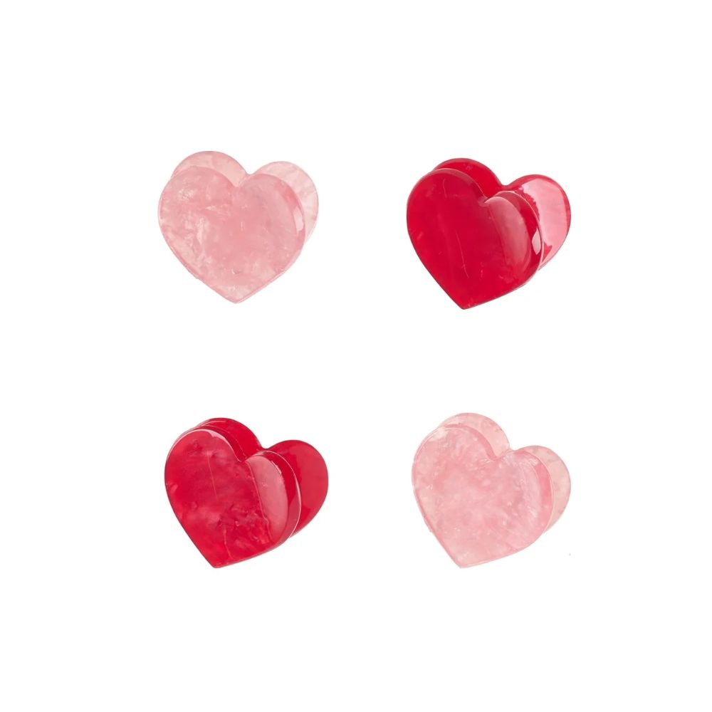 Rockahula Gingham Love Heart Claw Clip 4 Pack