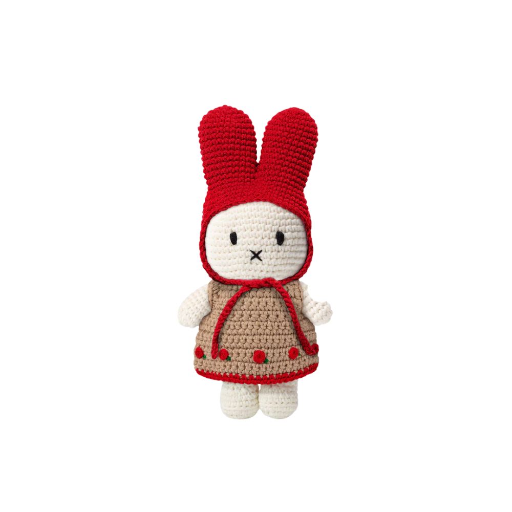 Miffy in her Roses dress + Red Hat Dress