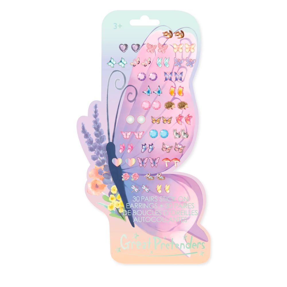 Butterfly Sticker Earrings, 30 Pairs