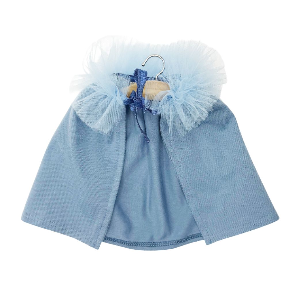 Minikane Clothing for Gordis Dolls 34cm- Oxana Dancer's Cape in cobalt blue jersey and sky tulle