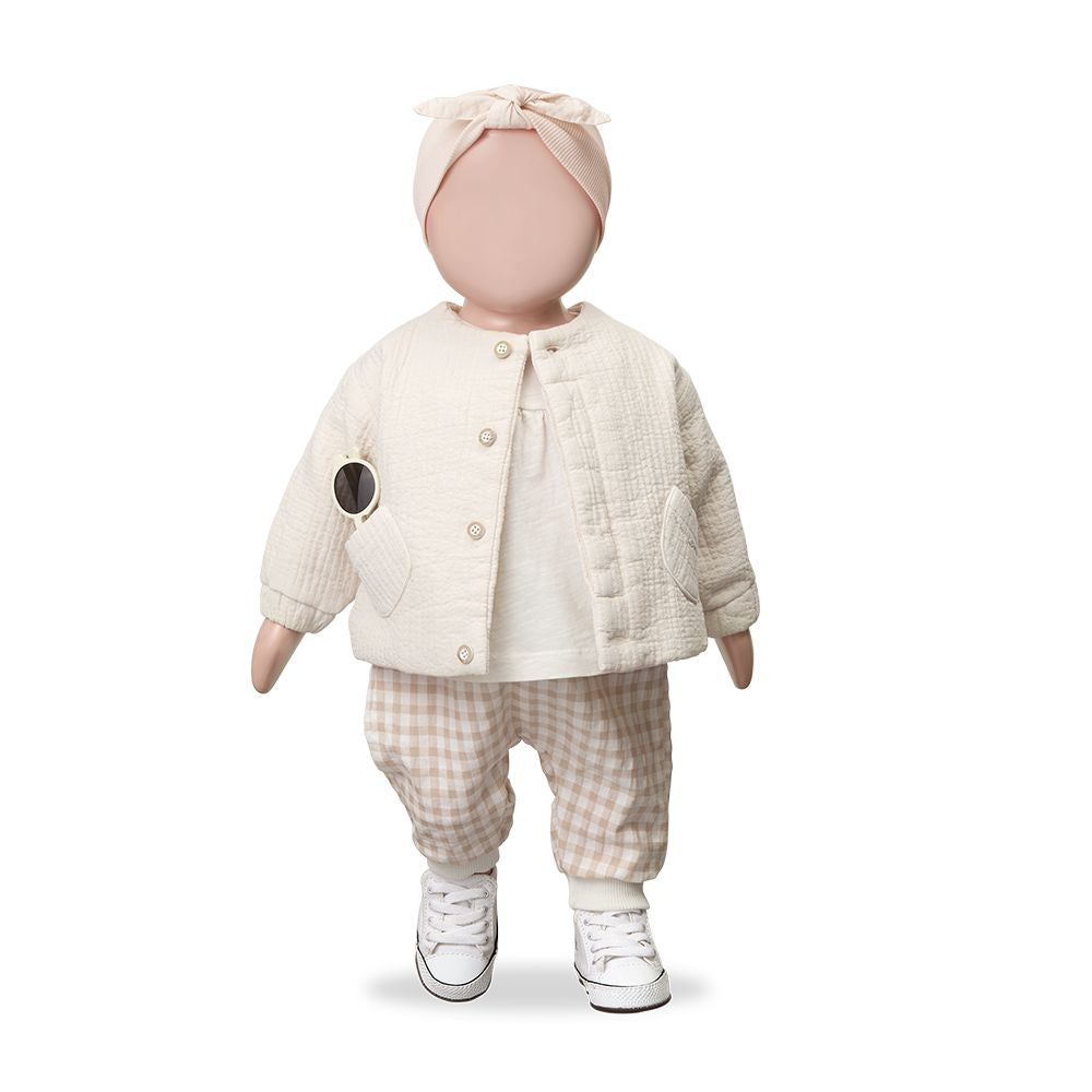 1 + in the Family Newborn KARPHATOS Gingham Seersucker Pant