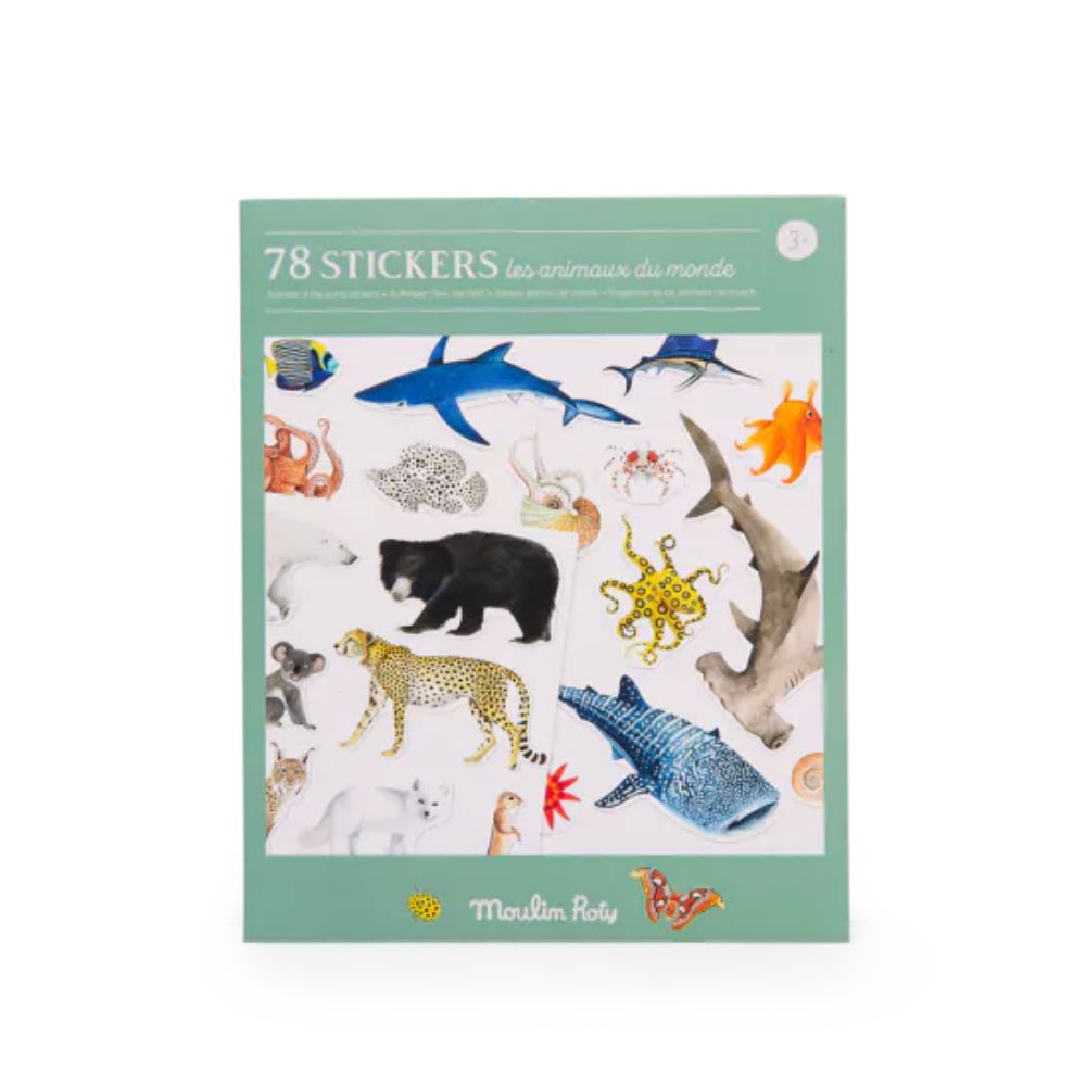 Moulin Roty Tout Autour Du Monde 78 Stickers - Animal of the World