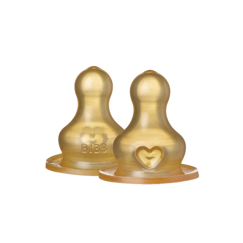 BIBS Bottle Nipple Latex 2 PK Fast Flow