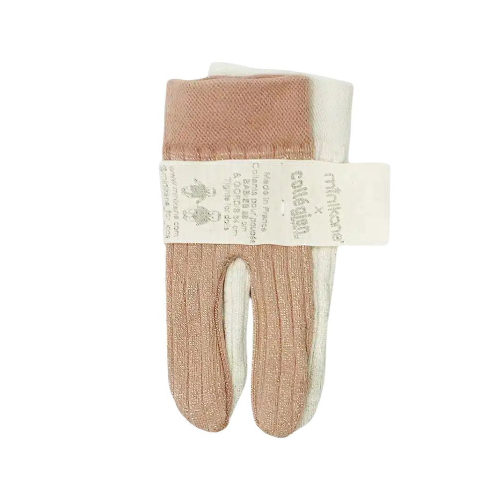 Minikane Set of 2 soft lambskin/rosewood lurex Collegien tights for Gordis 34cm