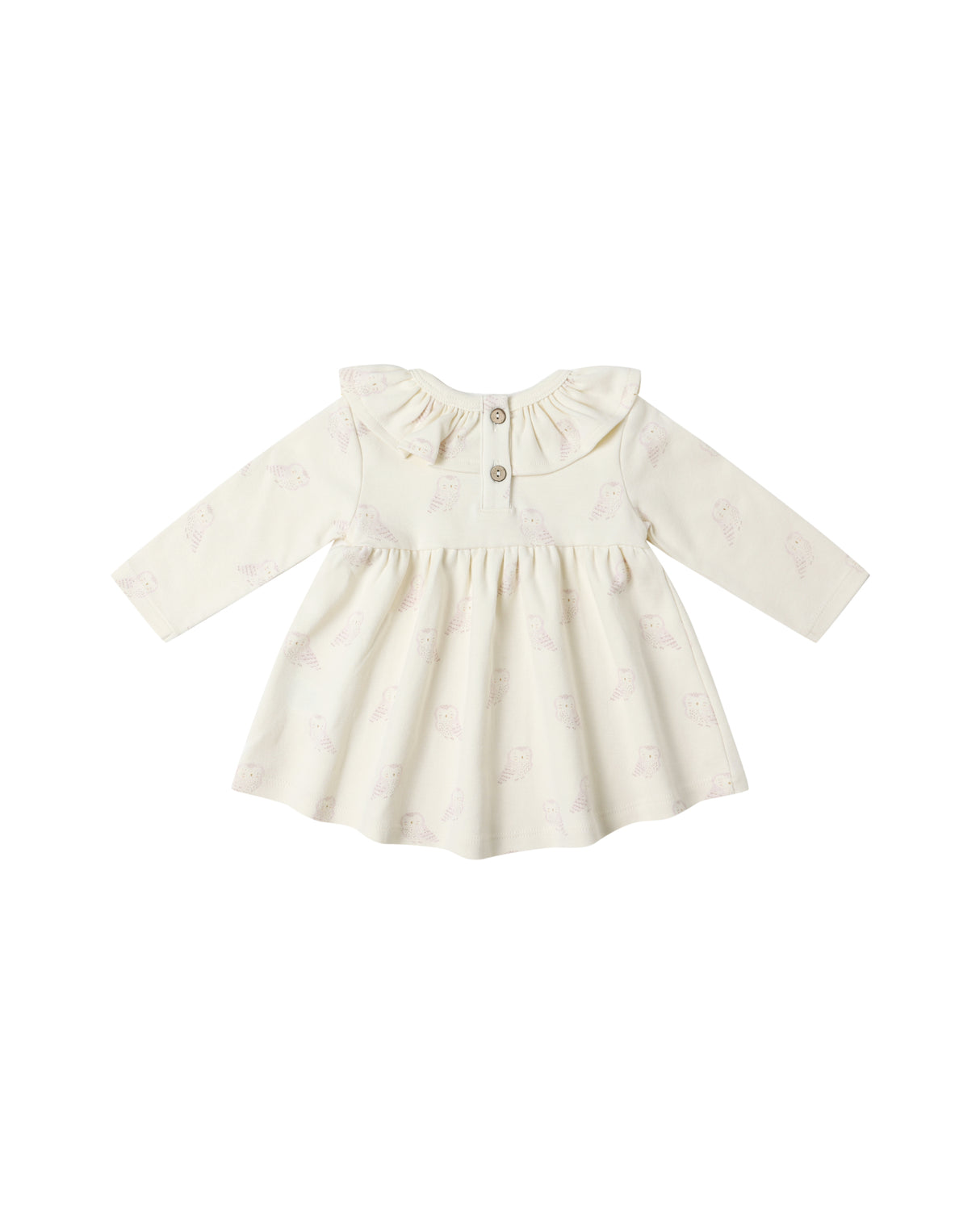 Quincy Mae Ruffle Collar Jersey Dress Snow Owls