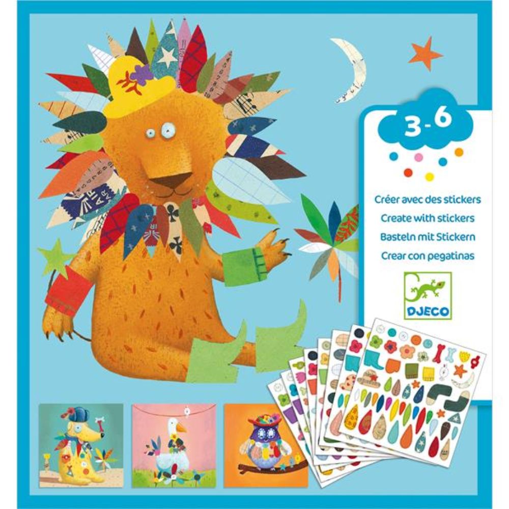 Djeco Create with stickers - Animals