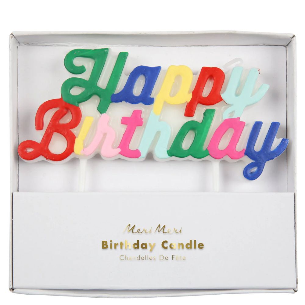 Meri Meri Multicoulour Happy Birthday Candle