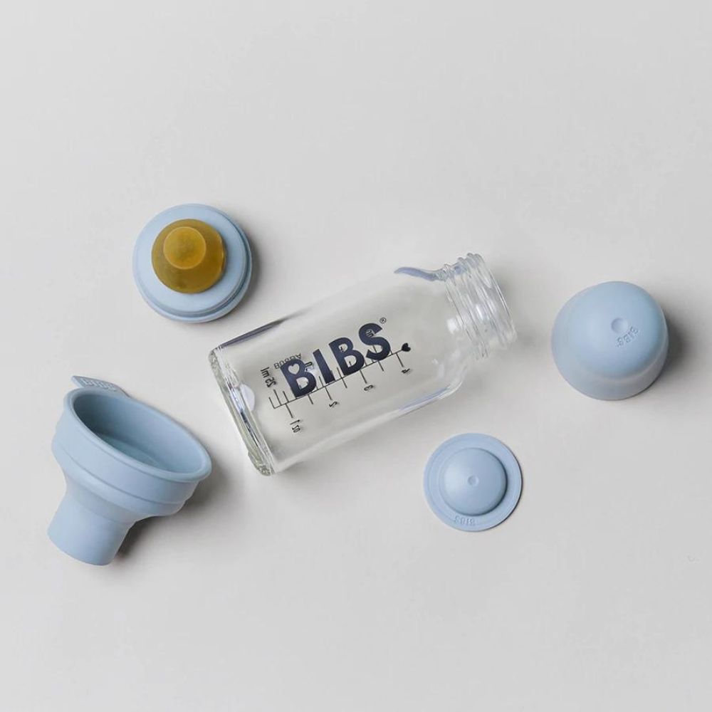 BIBS Baby Glass Bottle Complete Set Latex 110ml Sage