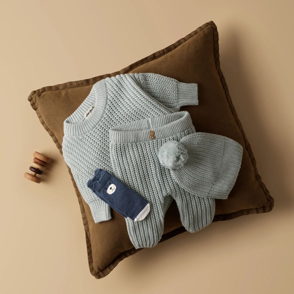 Wilson & Frenchy Cloud Blue Organic Knitted Jumper