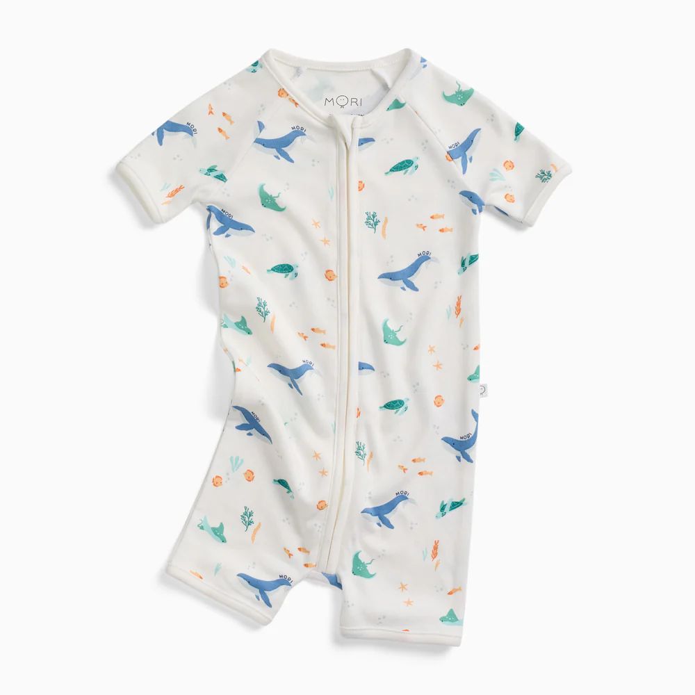 Mori Whale Summer Zip Up Sleepsuit